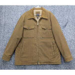 Y2K GAP Sherpa Lined Corduroy Jacket Mens XL Full Zip Trucker Classic 90s Brown